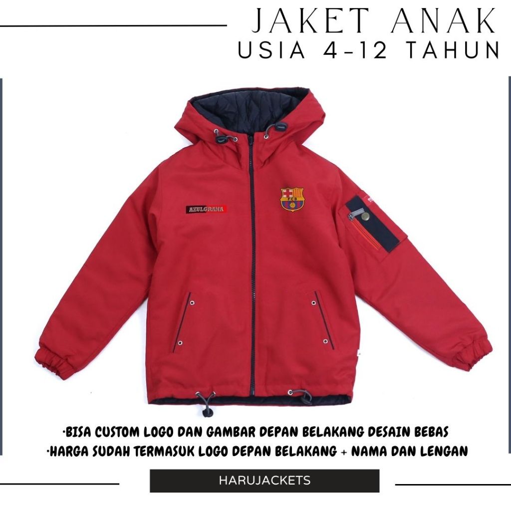 JAKET ANAK JAKET BOLA JAKET BARCA JAKET ANAK LAKI LAKI