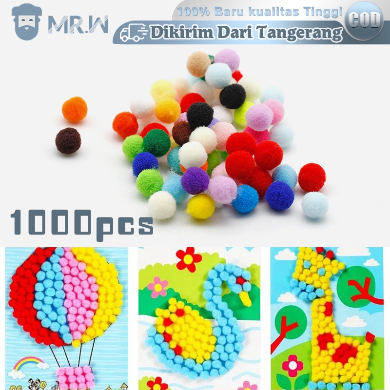 100pcs/Set Pom Pom Warna Warni Pom Pom Kecil Mini Pom Pom Warna Warni Mainan Edukasi