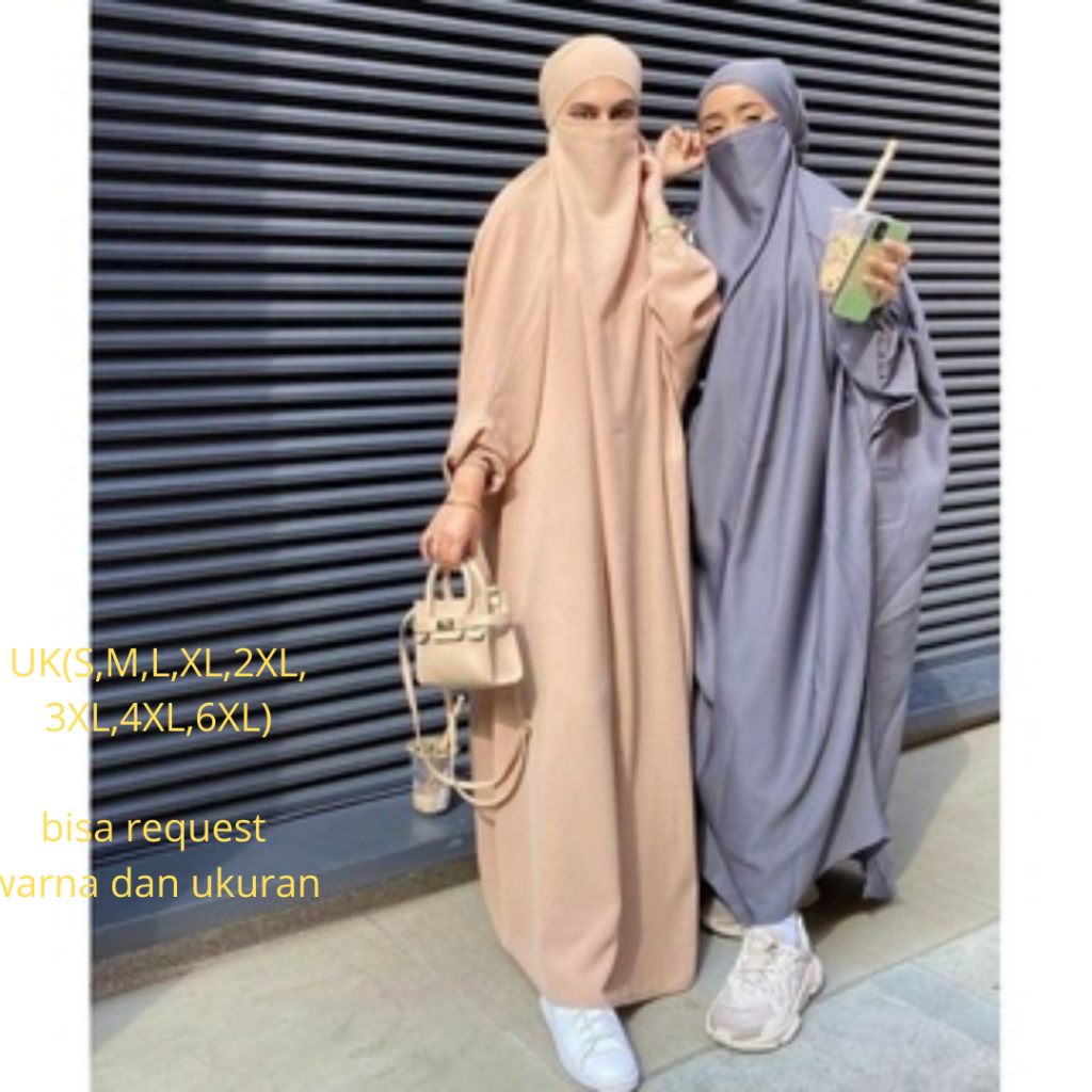 Jilbab hijab instan/Hijab Bergo wolpeach/ french khimar tangan karet  french -SM211