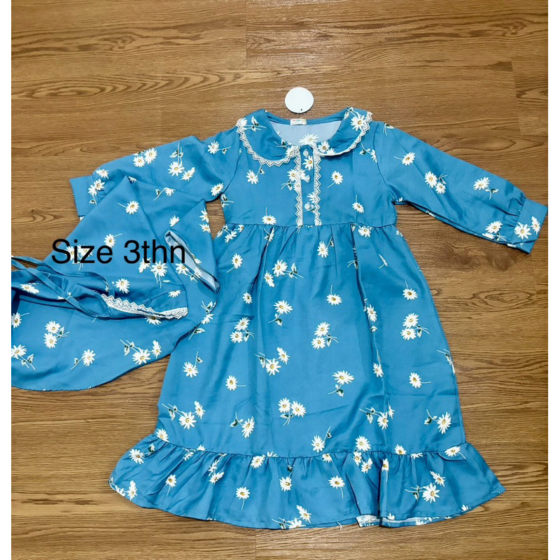Gamis anak hijab Flowy