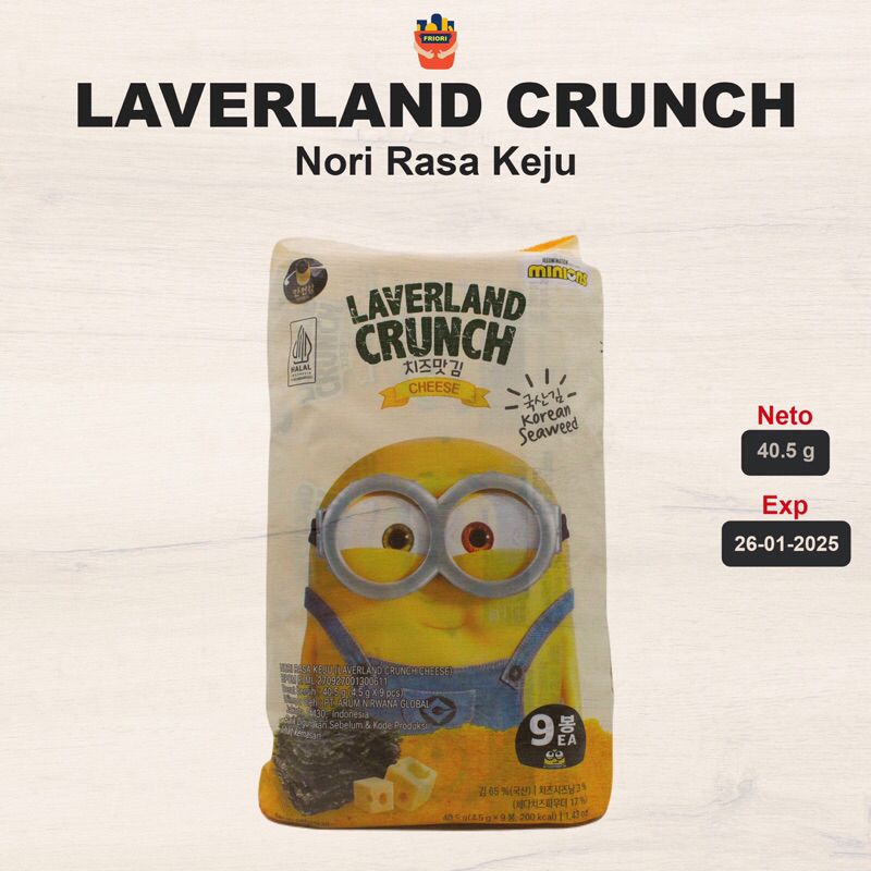 

Laverland Crunch Cheese 40.5 gram - Korean Seaweed Cheese Nori Rasa Keju Camilan Rumput Laut Kering
