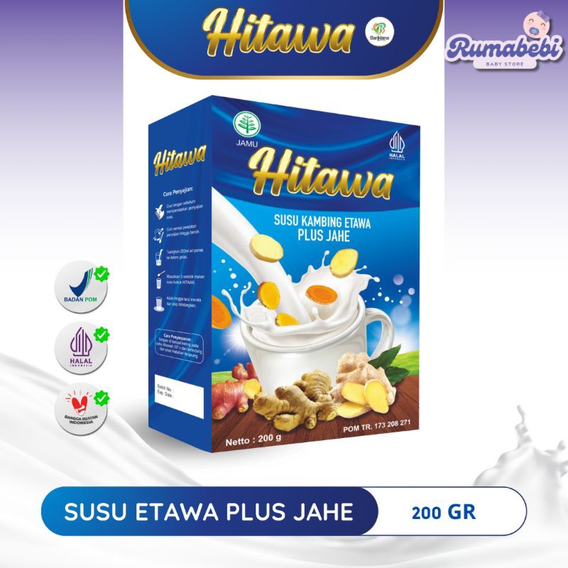 

HITAWA SUSU ETAWA PLUS JAHE + TEMULAWAK + KUNYIT 200g | OBAT NYERI SENDI, ASAM URAT DAN MASALAH TULANG