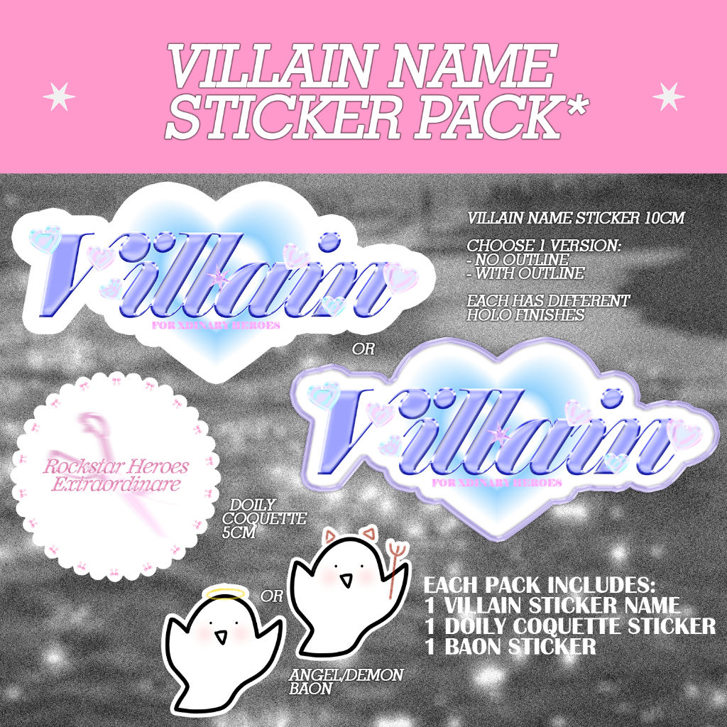 

[freeclaim freebies] Xdinary Heroes Villain Sticker Name 10cm