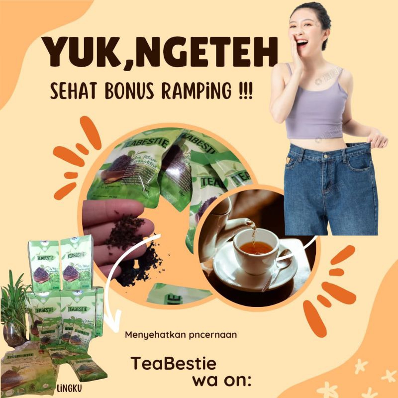 

TeaBestie Teh Pelangsing Teh Herbal Original Kemasan Box Free Member