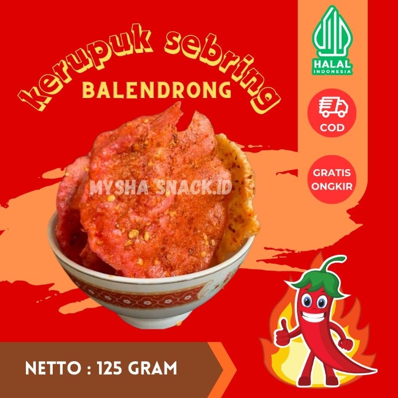 

Kerupuk Sebring Balendrong Pedas Cikruh Kerupuk Seblak Kering Pedas daun Jeruk krupuk seblak Pedas