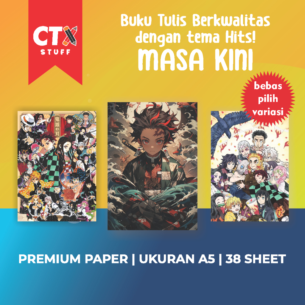 

DEMON SLAYER Buku Tulis A5 Buku Tulis Sekolah CUSTOM Cover