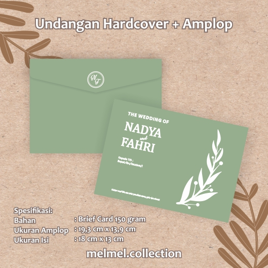 Undangan Hardcover tebal Amplop Simple Kekinian Murah