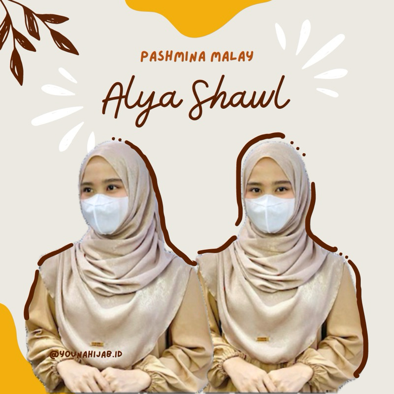 YOUNAHIJAB - ALYA Shawl Pashmina Oval Malay Pashmina Silk Santorini Premium