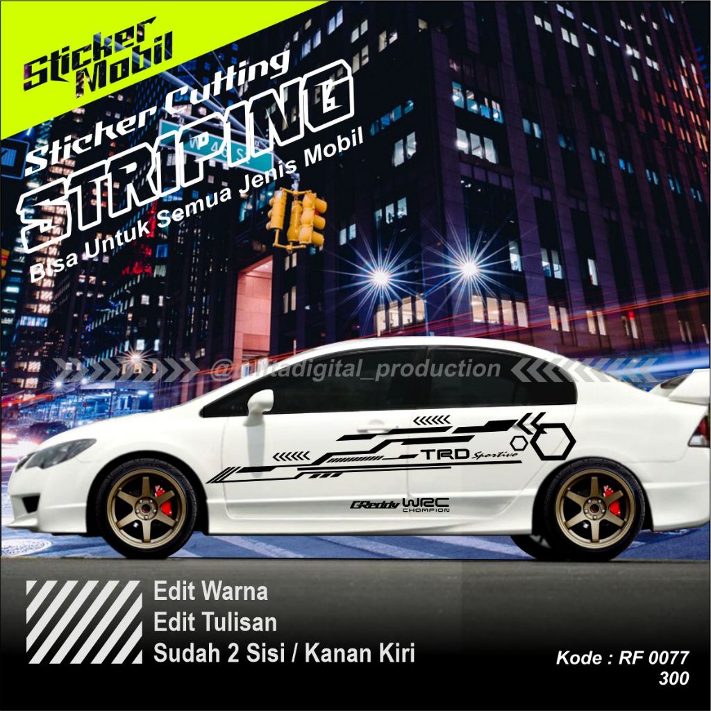 STIKER MOBIL SEDAN VIOS COROLLA MERSEY DLL STIKER CUSTOM STICKER CUTTING MOBIL