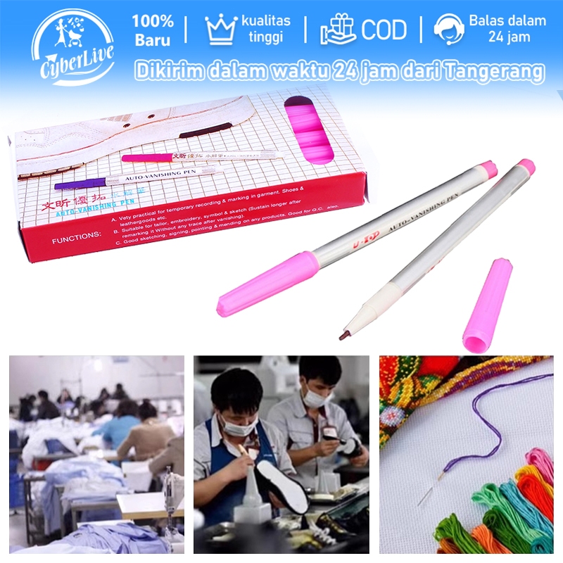 

12pcs Marvel Pen Washable Fabric Color Pen Auto Vanishing Pen Untuk Spidol Marker Kain Kulit