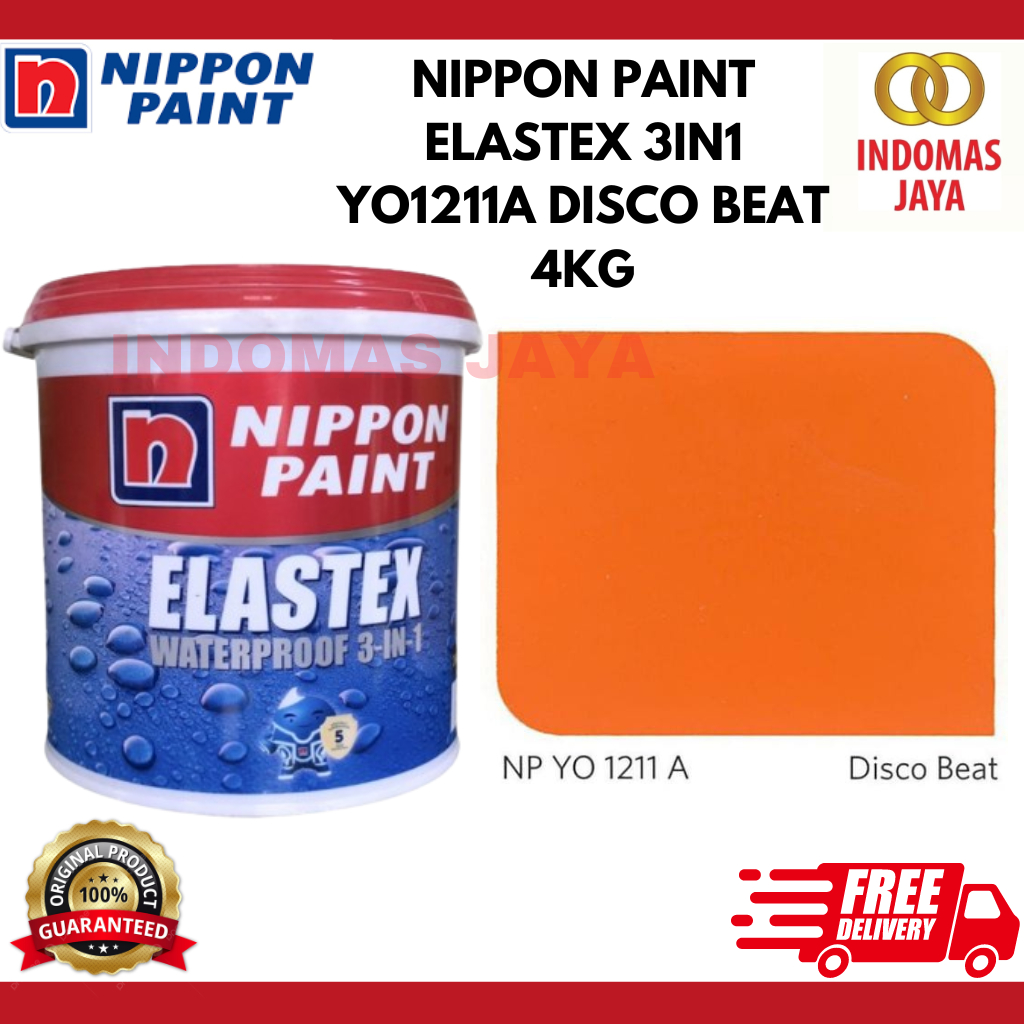 CAT ELASTEX WATERPROOF NIPPON PAINT YO1211A DISCO BEAT 4 KG - PELAPIS ANTI BOCOR