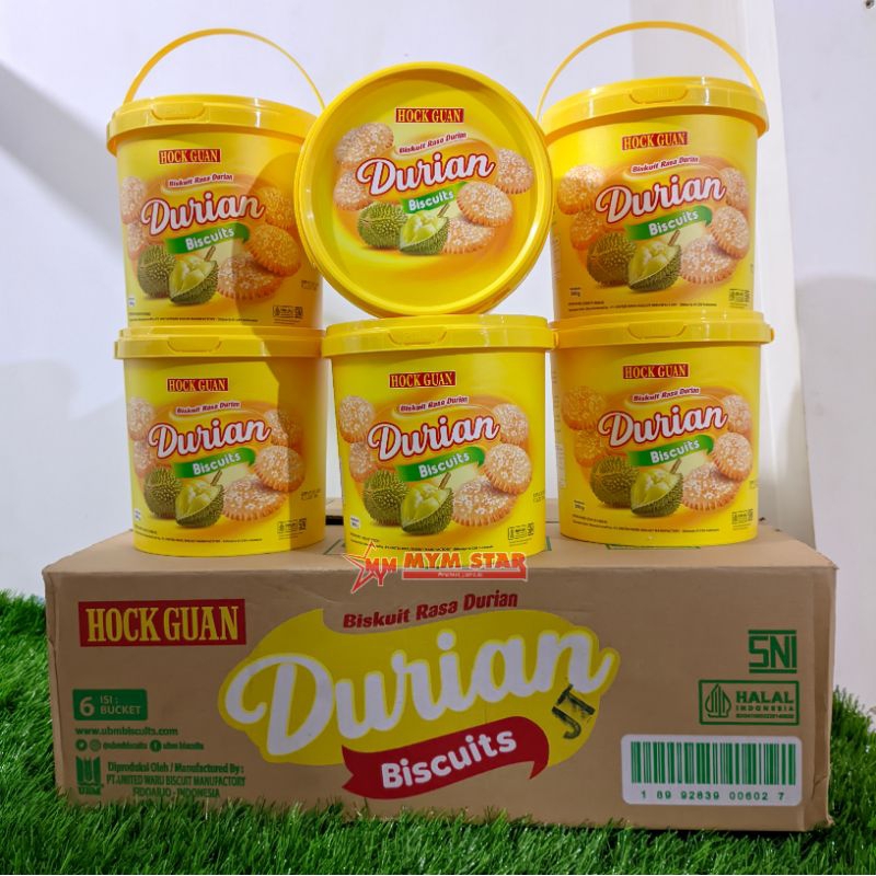 

(1 DUS) Hock Guan Biscuits Durian Toples Timba 300g isi 6