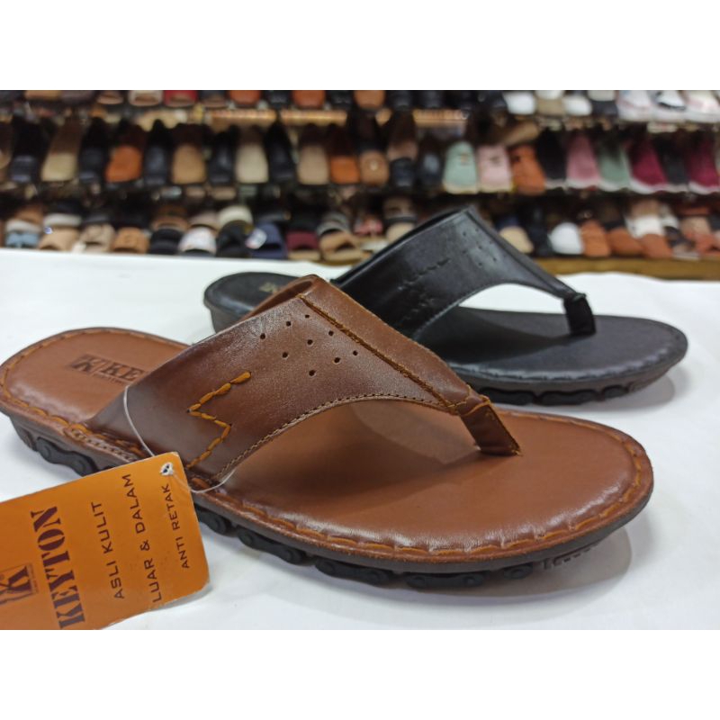 Sandal Kulit Keyton GDP424 Sandal pria model jepit