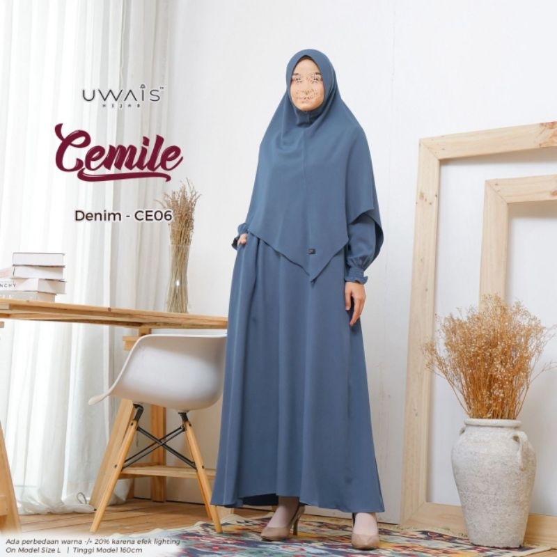 BAJU LONGDRESS FASHION MUSLIMAH GAMIS POLOS SYARI UWAIS HIJAB CEMILE TERBARU