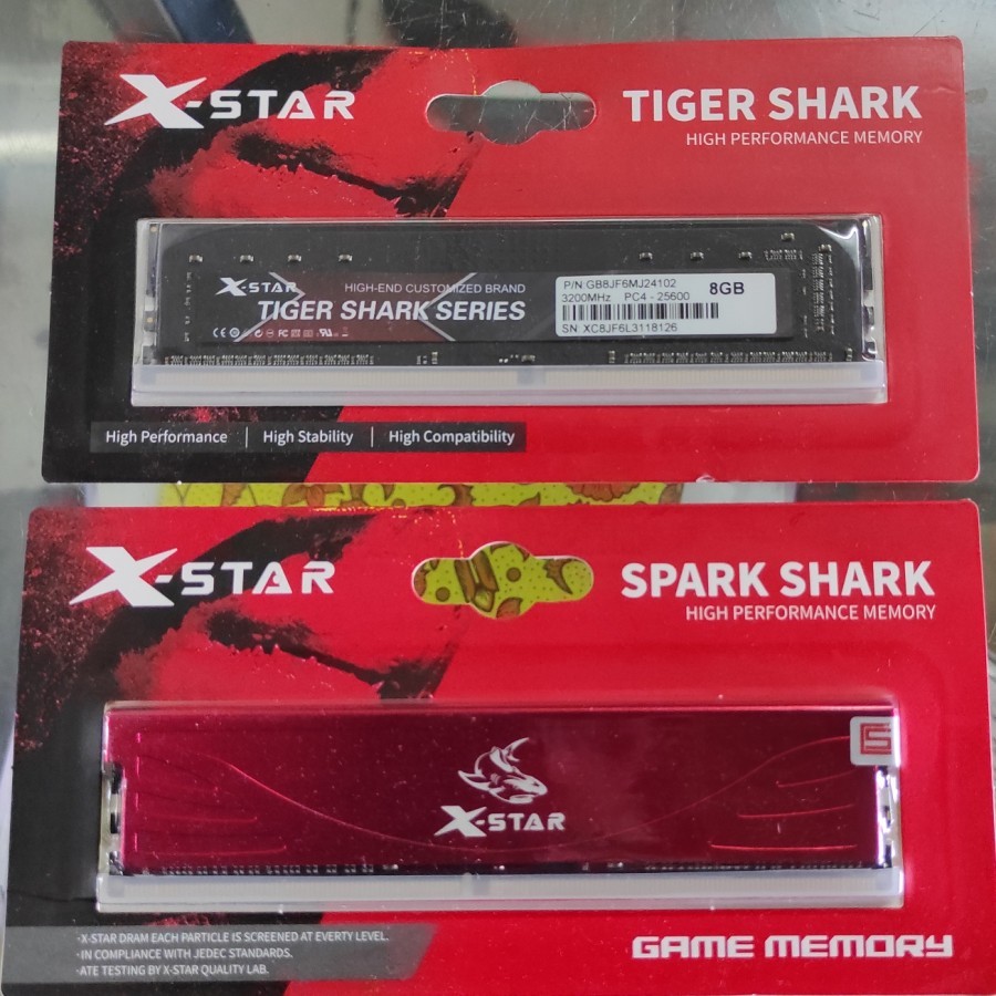 MEMORY RAM DDR4 8GB XStar Tiger Shark 2666MHz atau 32000MHz