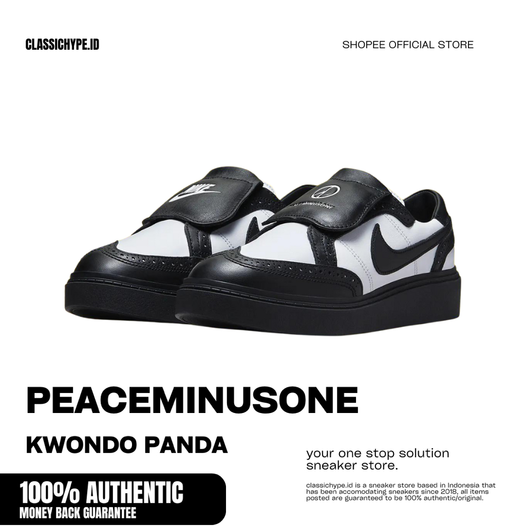 PEACEMINUSONE X GDRAGON KWONDO PANDA BLACK WHITE 100% ORIGINAL