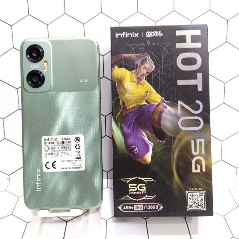 INFINIX HOT 20 5G 4/128 HP SECOND FULLSET ORIGINAL