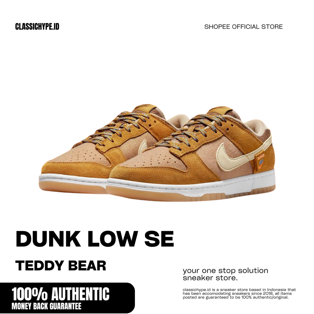 Nike Dunk Low Se Teddy Bear 100% Original