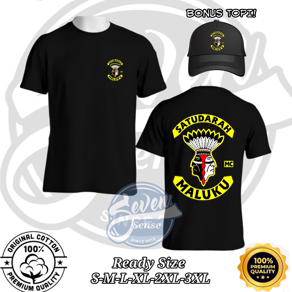 KAOS SATUDARAH MALUKU CLUB MOTOR DUNIA BONUS TOPI VARCITY APPAREL