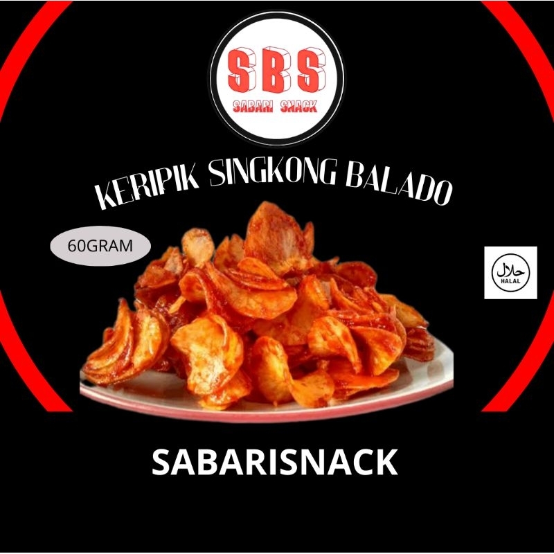 

SABARISNACK 60GRAM CEMILAN SNACK KERIPIK SINGKONG BALADO MANTAP
