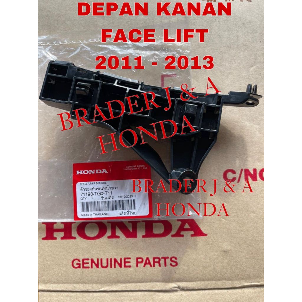 BRACKET BEMPER DUDUKAN SPACER BUMPER DEPAN JAZZ GE8 TYPE S RS 2008 2009 2010 2011 2012 2013 HONDA 71