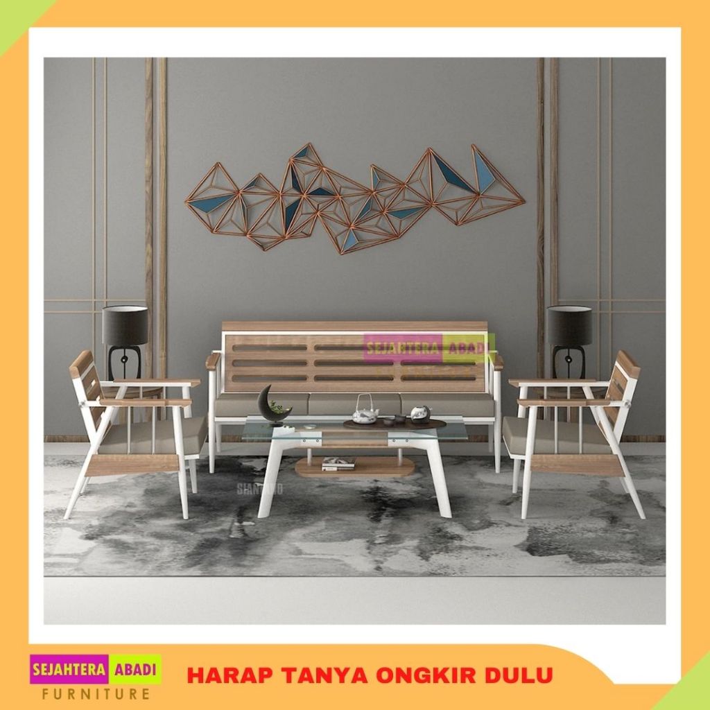 Full Set Kursi Tamu Siantano Sofa 311-4 TANPA Meja Sofa Tamu Besi Sofa Premium Class Sofa Minimalis 
