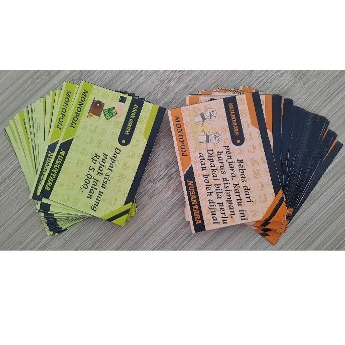 Original Kartu Dana Umum dan Kesempatan Monopoli/Monopoly Nusantara/Boardgame/Mainan Edukatif