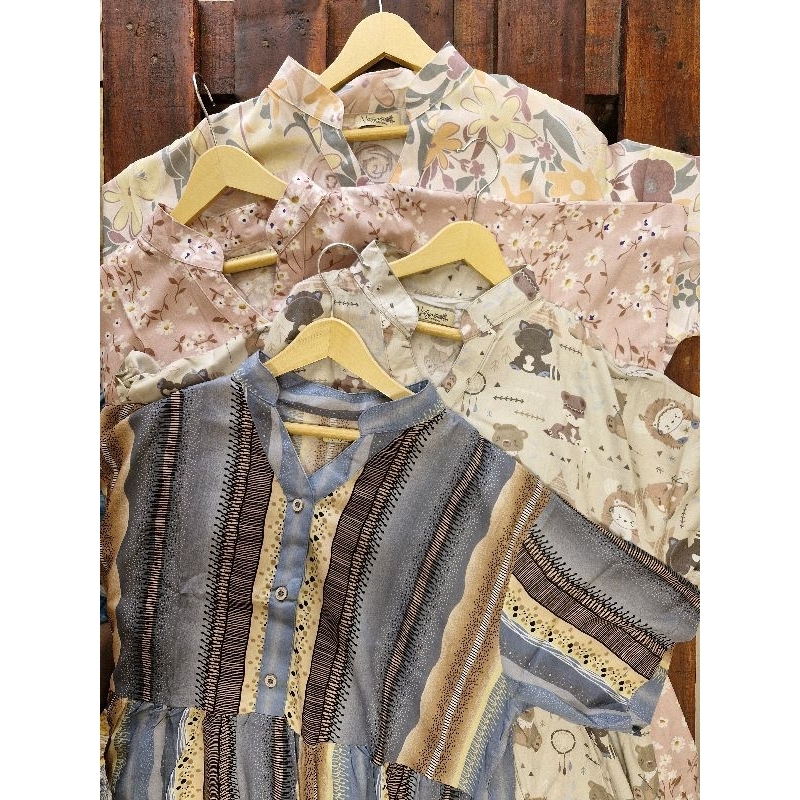 Daster Wanita  Motif  lengan pendek/Daster Rumah Motif Kekinian