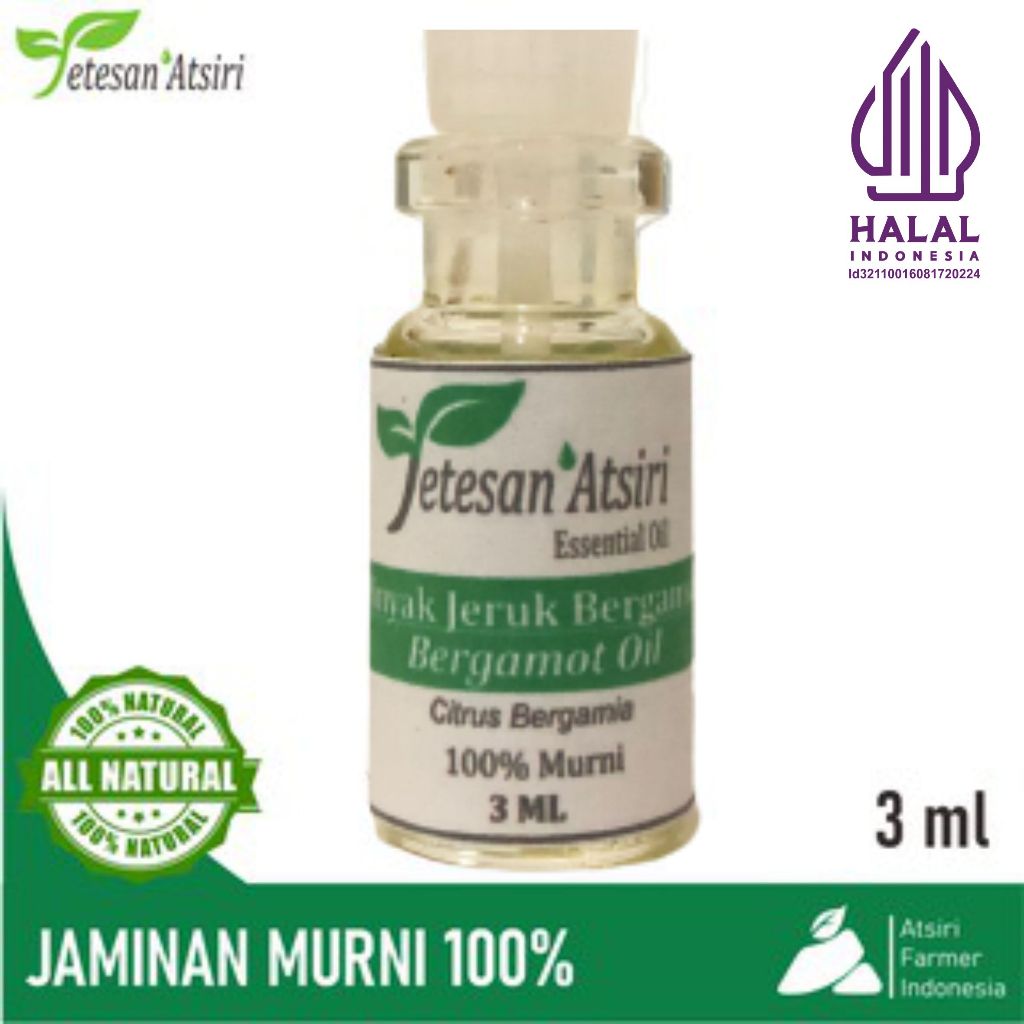 3ml minyak atsiri jeruk bergamot pure essential oil esensial  essensial aromatherapy aromaterapi diffuser humidifier burner