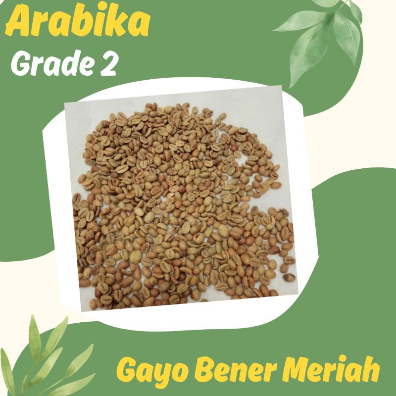 

Green Bean / Biji Kopi Mentah Arabika Natural Proses Gayo Bener Meriah - Grade 2 (1Kg)