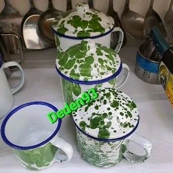 Cangkir/Mug Enamel Blirik 7cm | Cangkir Jadul Klasik Gelas Blurik Tanpa Tutup