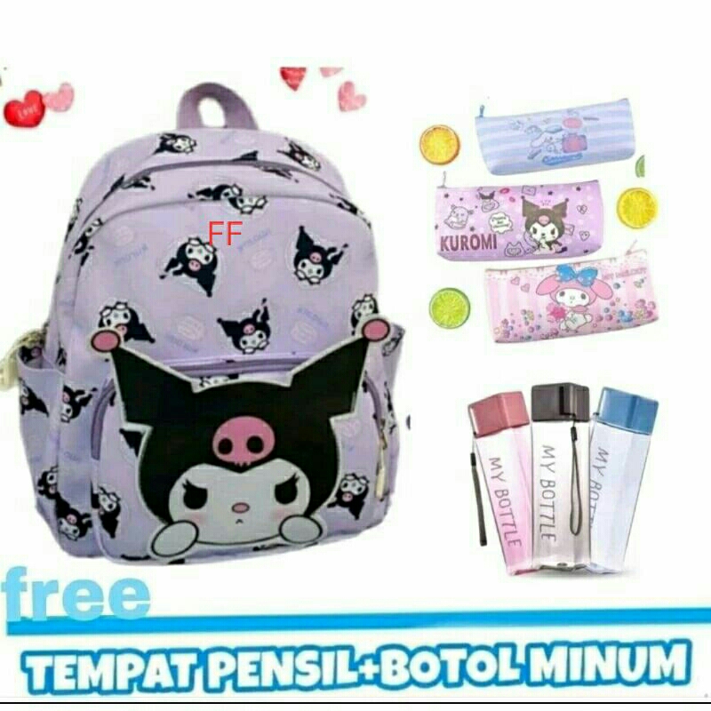 2FF Tas sekolah anak PAUD Tas sekolah anakTk ransel anak perempuan gratis tempat pensil dan botol mi