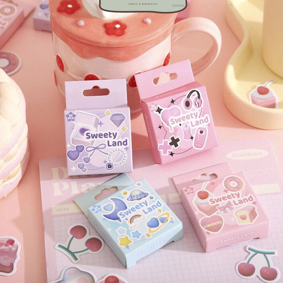 

C6369 MILOLI 5Pcs SWEETY LAND Deco DIY Scrapbook Sticker Jurnal Diary Planner Kotak B437