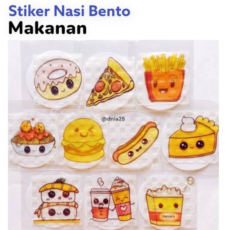 Edible Stiker Nasi Bento Edible Stamp Stiker Makanan Emoji Edible