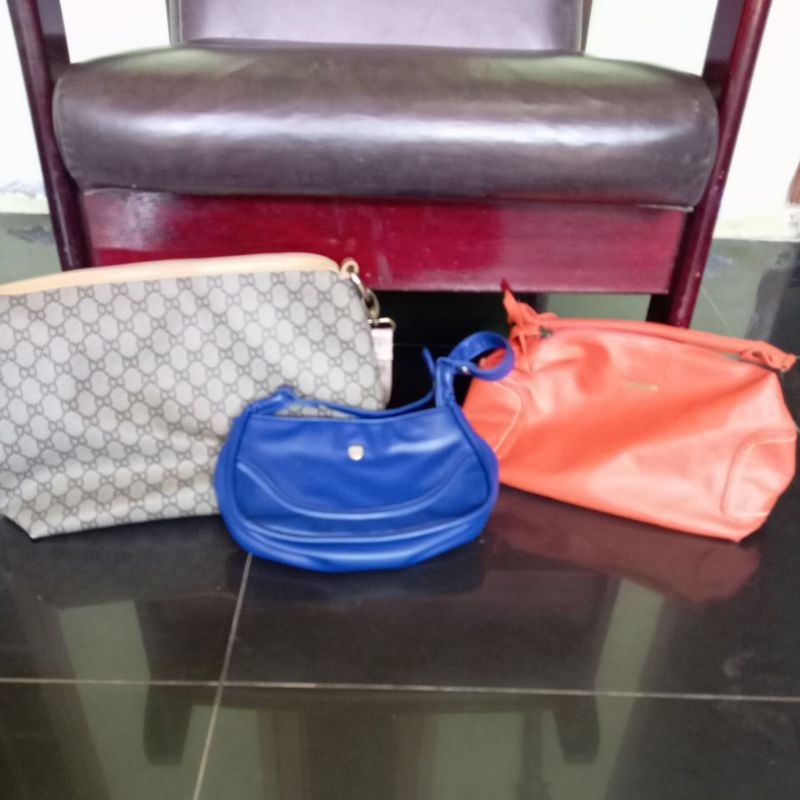 3 Tas Preloved LikeNew (Orange dan Biru merk sophie martin)
