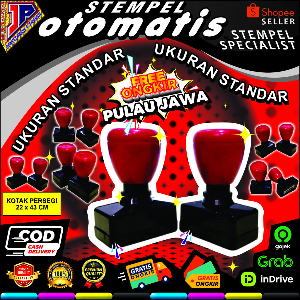 

stempel otomatis flash warna custom kotak persegi 2243