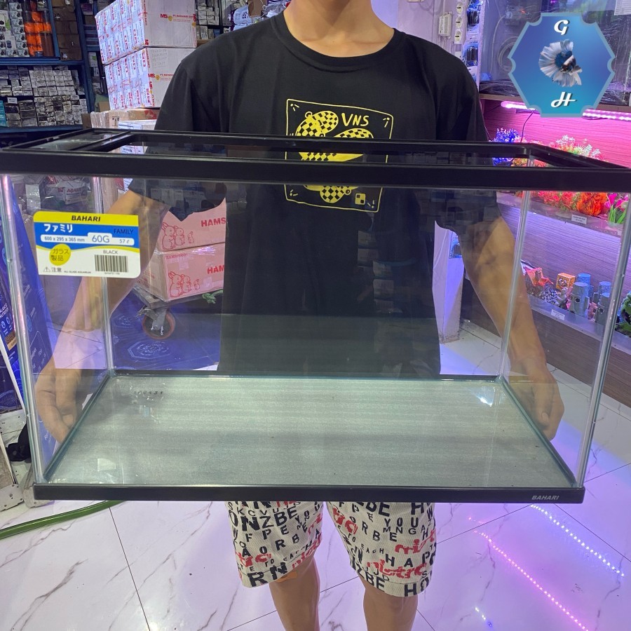 AQUARIUM BAHARI 60G (FREE PACKING DUS) - 60x29,5x36,5 cm - 57 L - ORIGINAL