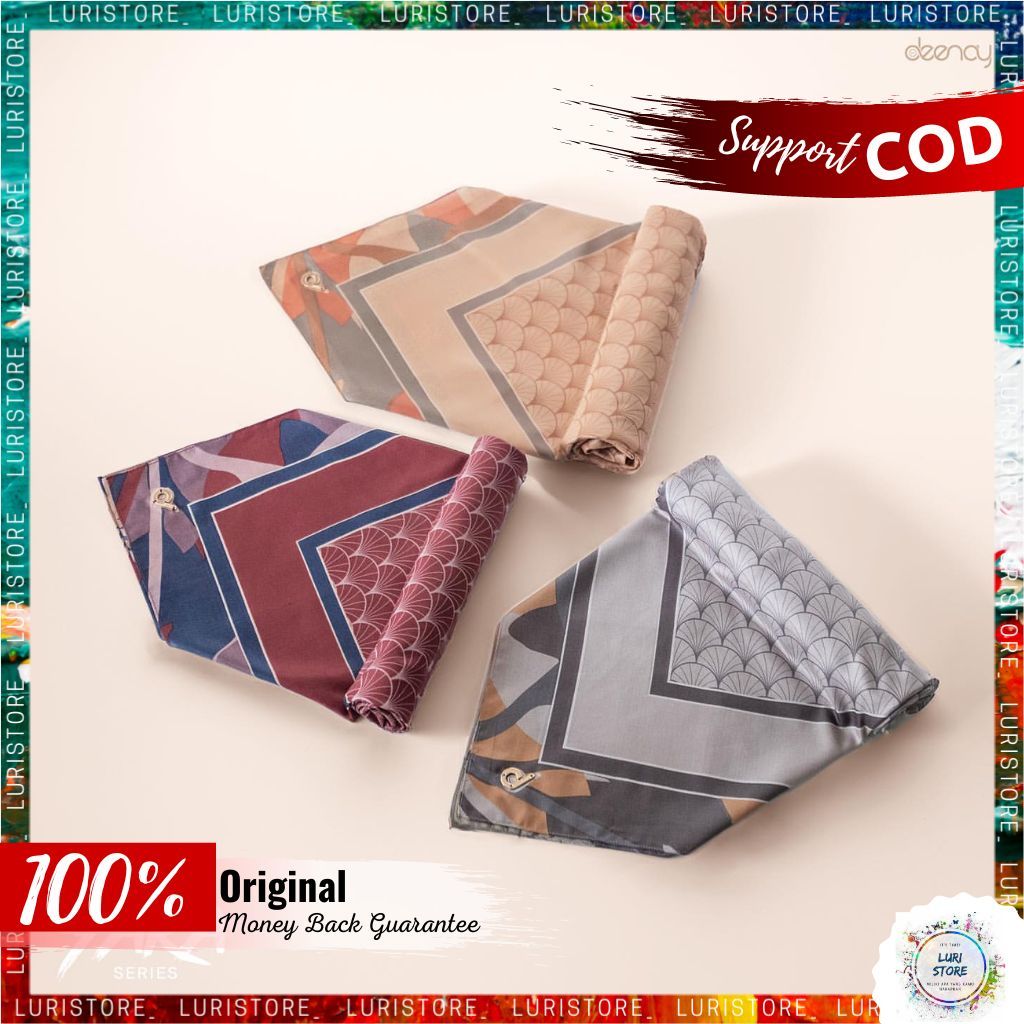 LURISTORE | DEENAY YARA SERIES ORIGINAL | Kerudung Segi Empat Motif Geometri Terbaru