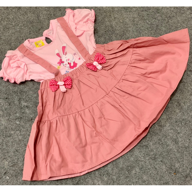 kelinci rompi/baju anak cewe/ dress anak/ usia 6-12 tahun