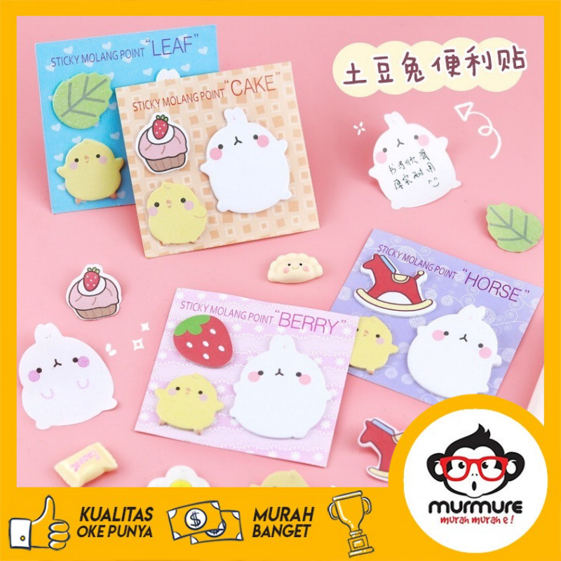 

MURMURE I STICKY NOTE MOLANG 3 IN 1 MEMO TEMPEL LUCU