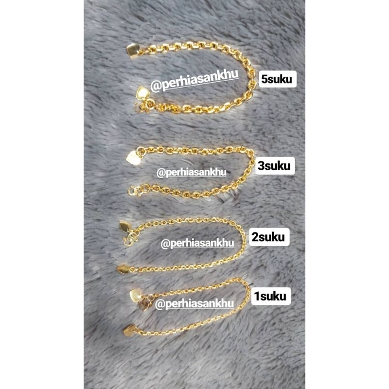 gelang rantai medan repl emas 24k