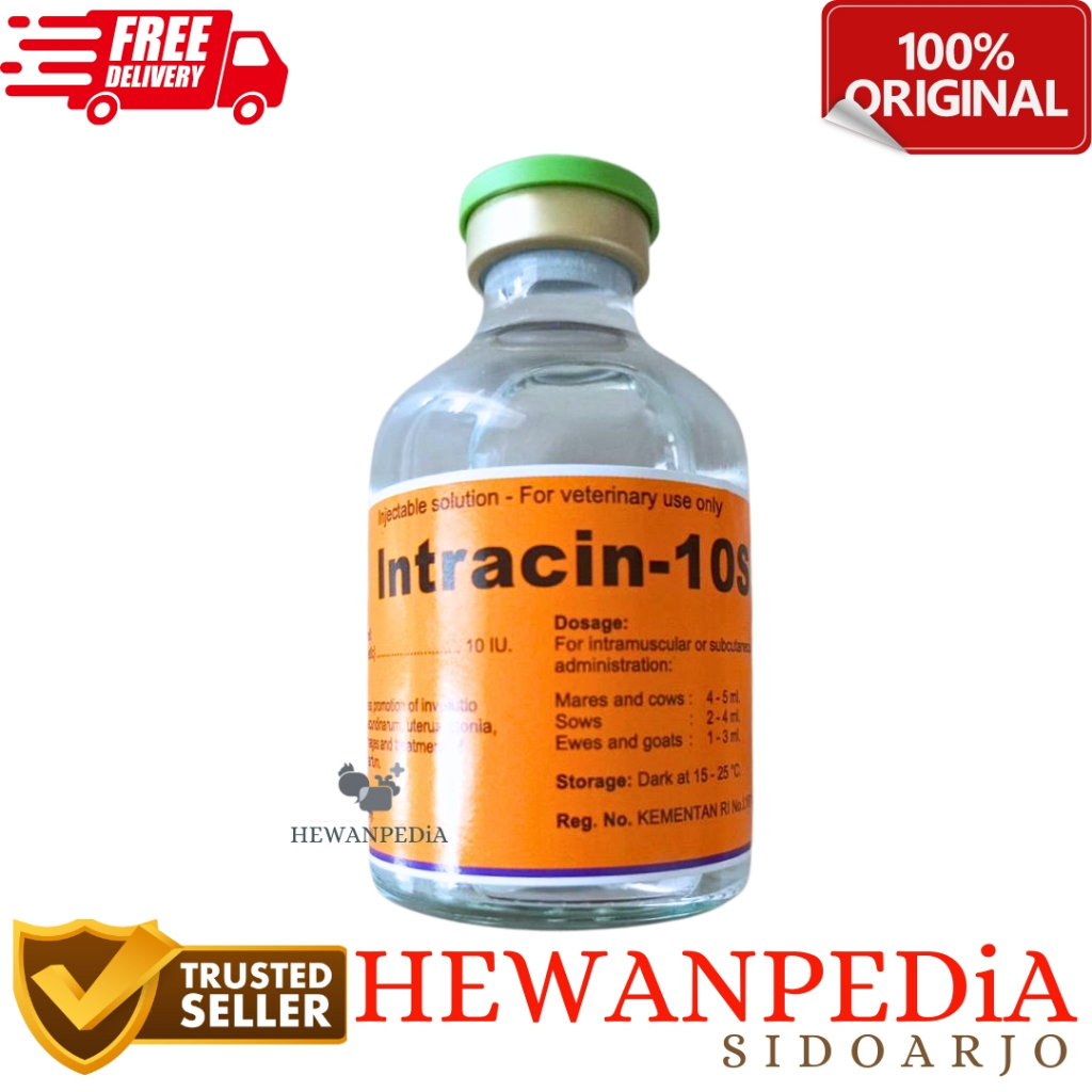 INTRACIN 50 ml (Pengganti Oxytocin 10) Hewanpedia - Obat Hormon Kontraksi Uterus Kelenjar Susu Hewan