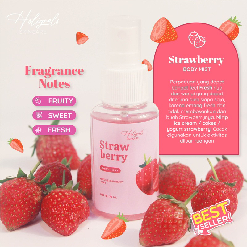 Holigrels Skincare - Bodymist Holigrels Strawberry