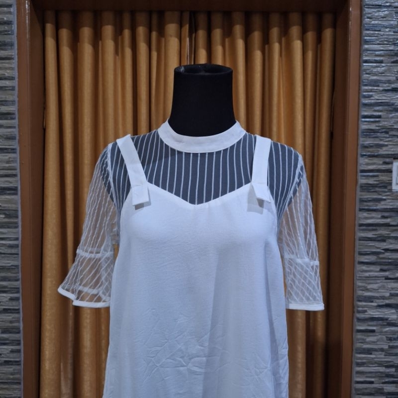 Dress sifon Putih Premium