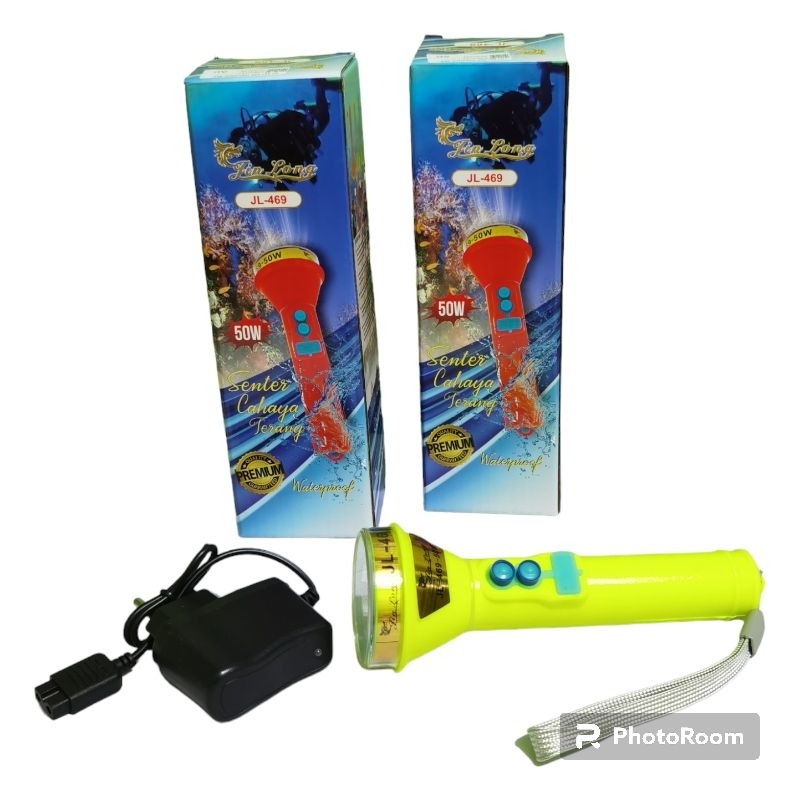 Senter tangan jinlong Waterproff 50W jl-469 ll Senter tangan Anti air ll Senter tangan menyelam orig