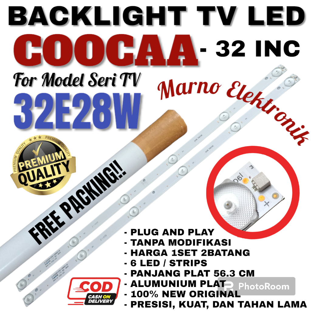 BACKLIGHT TV LED COOCAA 32 INC INCH 32E28W 32E 28W 6 LED 6K LAMPU LED BL COCA ORIGINAL