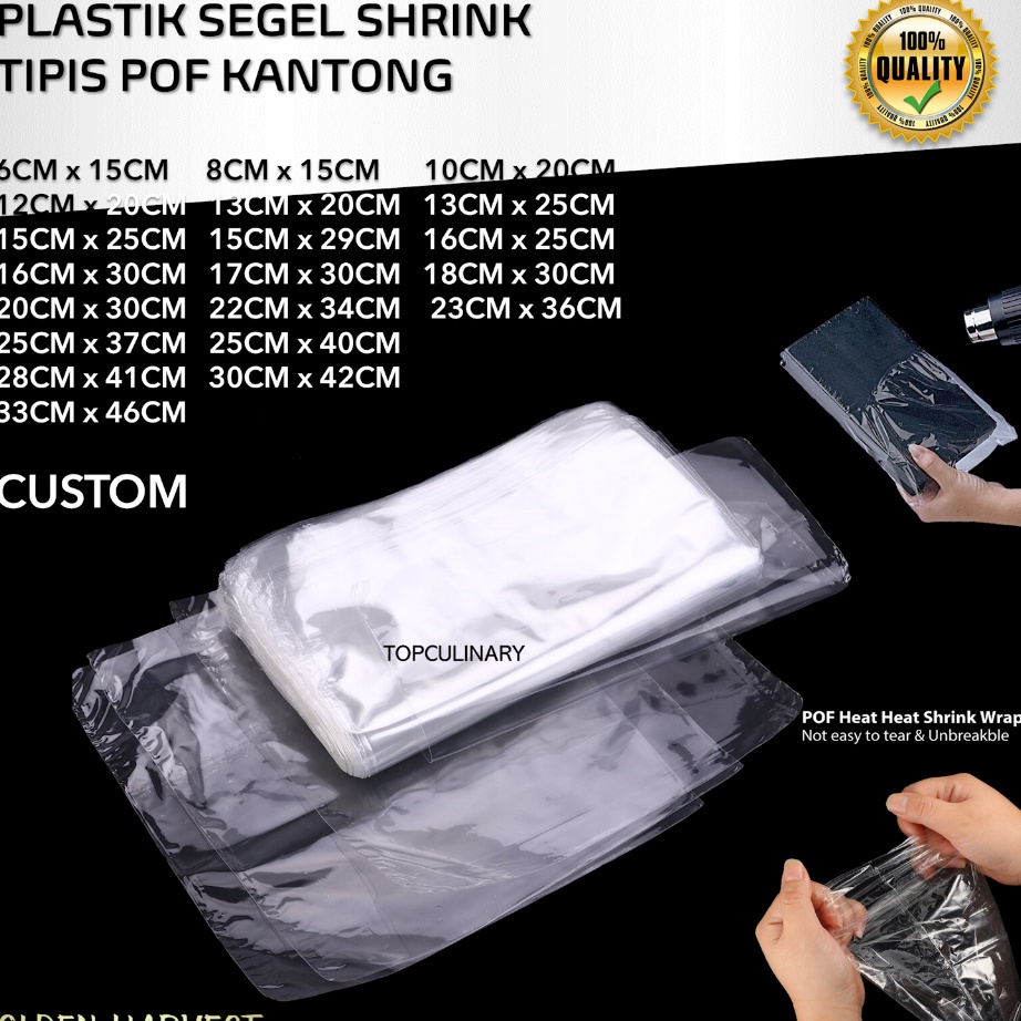 

Ready Stok plastik segel shrink tipis pof kantong segel hp dus buku majalah