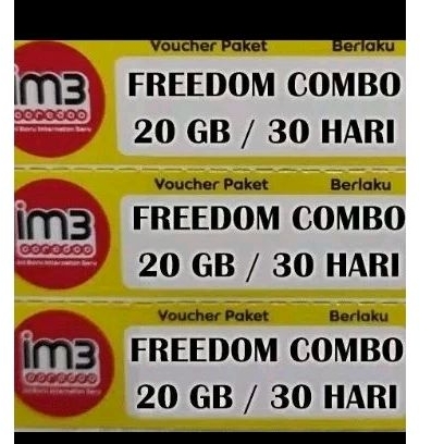 Voucher data Indosat freedom combo 20GB