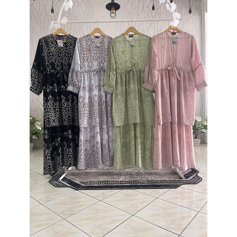 GAMIS MALAYSIA TERBARU//CANTIKA DRESS MOTIF ETNIK TERBARU