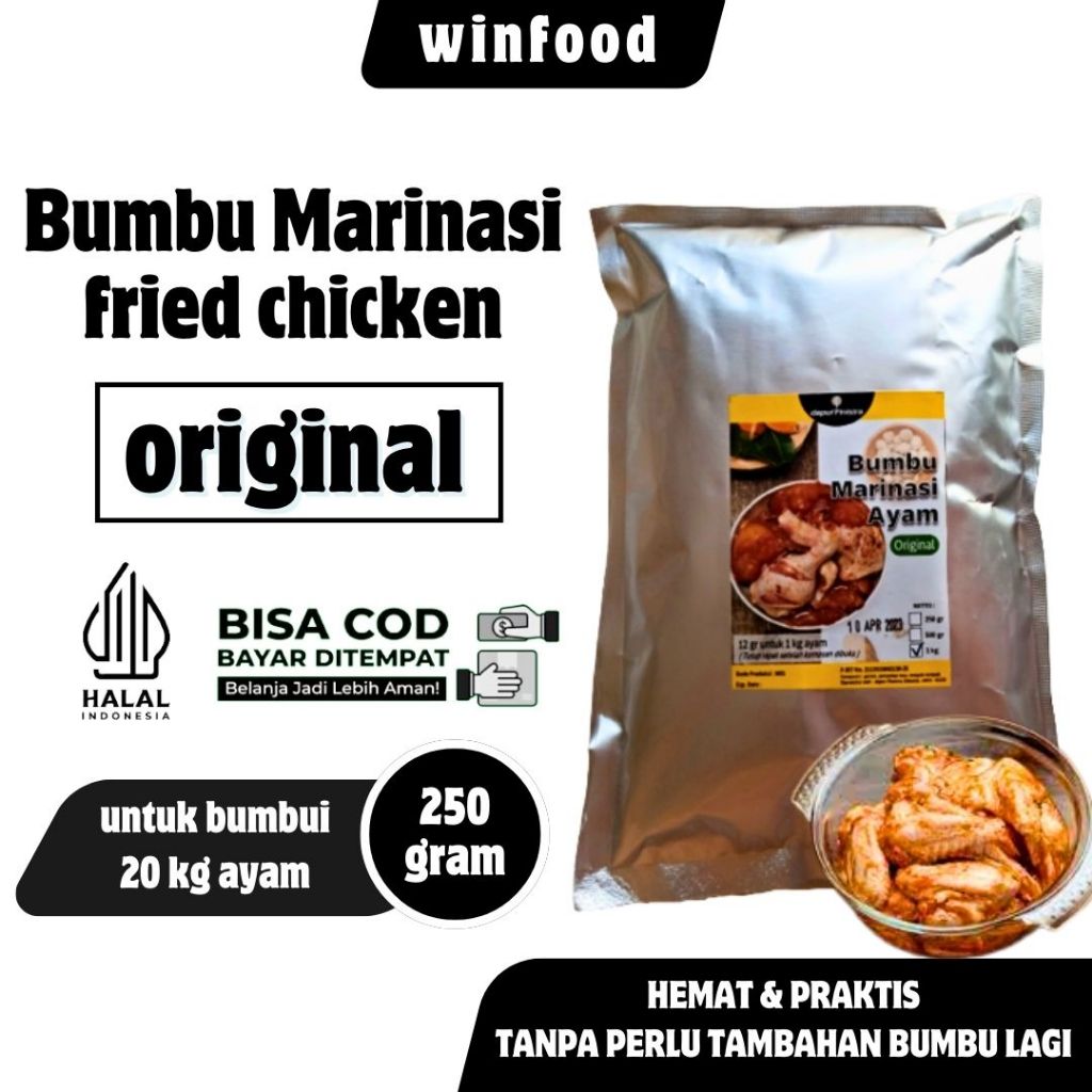 

Bumbu Marinasi Premium Fried Chicken Marinasi Ayam Krispi 250 Gram